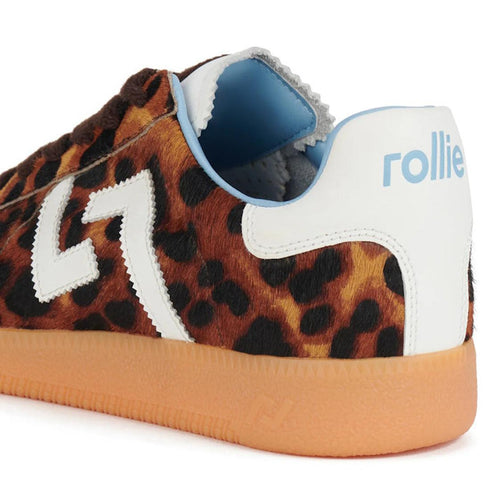 Rollie Womens Pace Dark Camel Leopard Sneaker