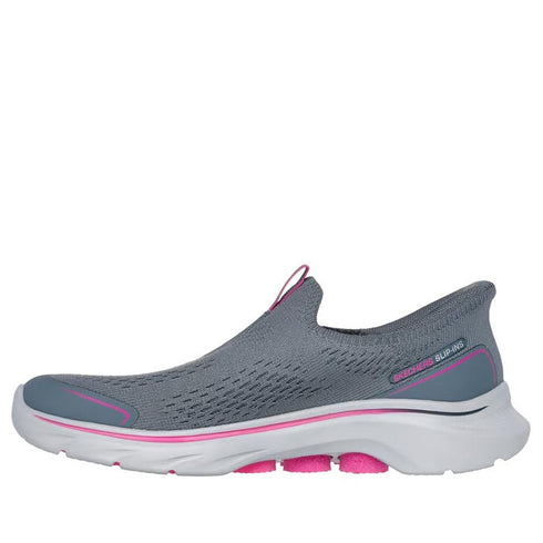 Skechers Womens Slip Ins Go Walk 7 Sarai Charcoal Grey Pink