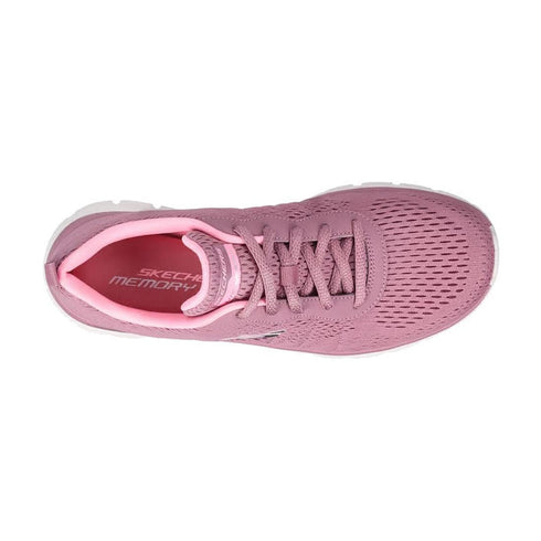 Skechers Womens Track - New Staple Lace Up Sneaker Dark Rose Pink