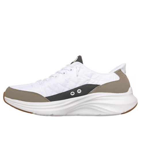 Skechers Mens Slip In Contour Foam Cozy Fit White Taupe
