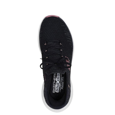 Skechers Slip In Edgeride Impression Black Pink Trainer