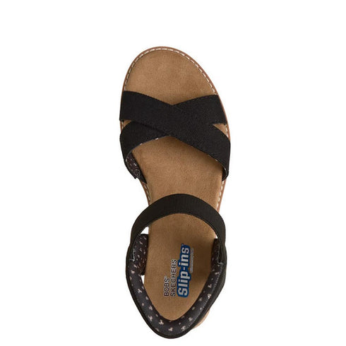 Skechers Womens Bobs Desert Kiss Golden Lily Black SLIP IN