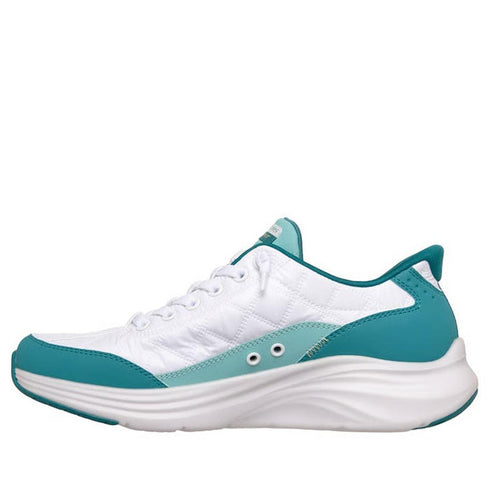 Skechers Womens Slip In Contour Foam Cozy Fit White Turquoise