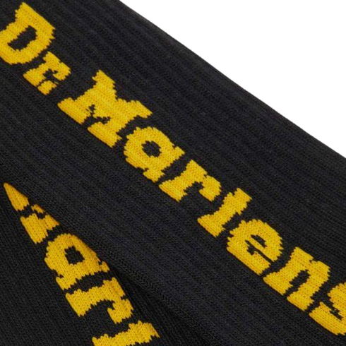 Dr Martens Socks Vertical Logo Unisex Black Yellow