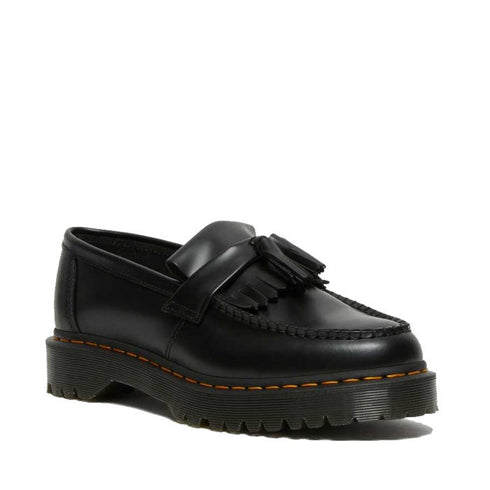 Dr Martens Adrian Bex Black Smooth Platform Loafer Shoes CLEARANCE