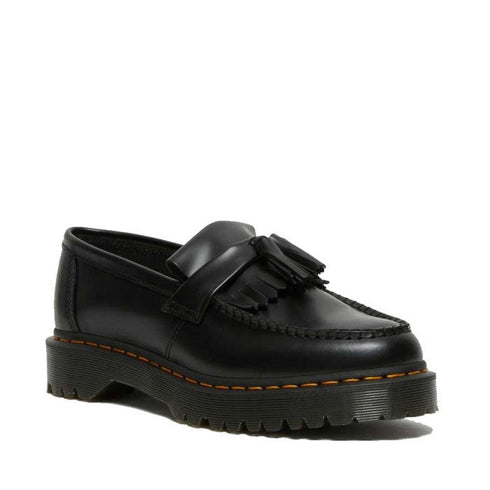 Dr Martens Adrian Bex Black Smooth Platform Loafer Shoes CLEARANCE