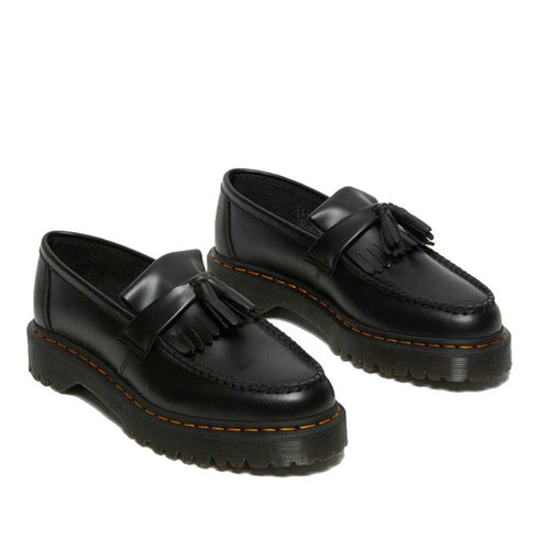 Dr Martens Adrian Bex Black Smooth Platform Loafer Shoes CLEARANCE