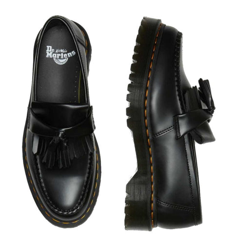 Dr Martens Adrian Bex Black Smooth Platform Loafer Shoes CLEARANCE