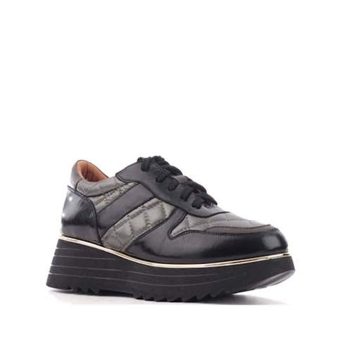 Alfie & Evie Helena Black Khaki Womens Shoe Platform