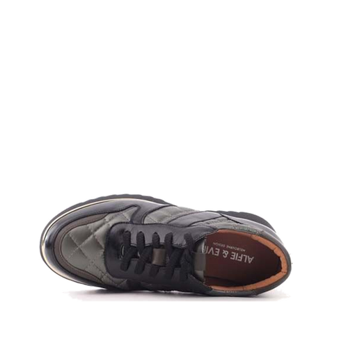 Alfie & Evie Helena Black Khaki Womens Shoe Platform