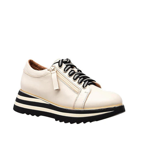 Alfie & Evie Hosting Womens Leather Shoe Platform Cream