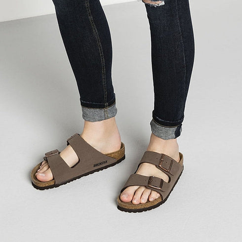 Birkenstock Arizona Mocha Birkibuc – Regular Fit Light Brown Sandal