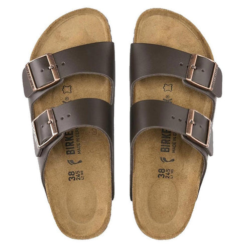 Birkenstock Arizona Smooth Leather Dark Brown Narrow Width
