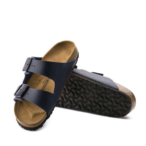 Birkenstock Arizona Birko Flor Navy Blue Regular Width