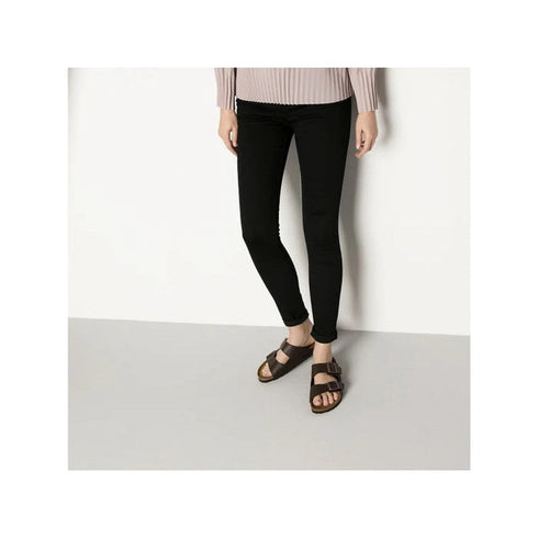 Birkenstock Arizona Birko Flor Dark Brown Narrow Width