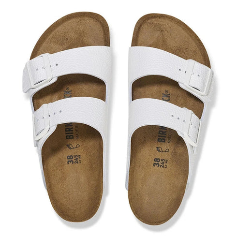 Birkenstock Arizona Smooth (Pebbled) Leather White Regular Width