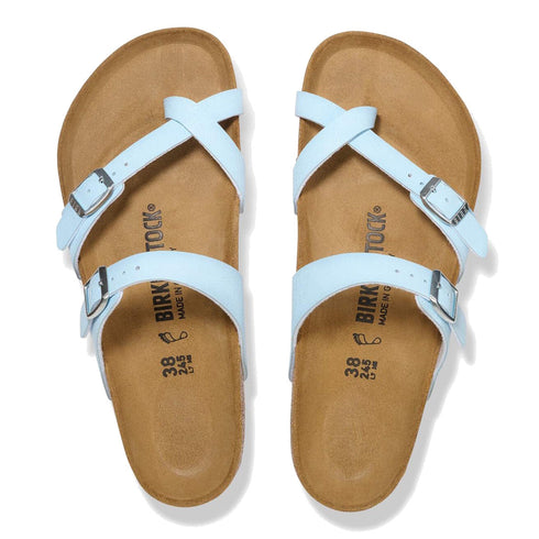 Birkenstock Mayari Birko Flor Birkibuc Finished Sky Blue Regular Width