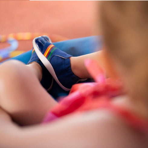 Bobux Xplorer Scamp Crawler Blueberry Red Rainbow 501711 Canvas