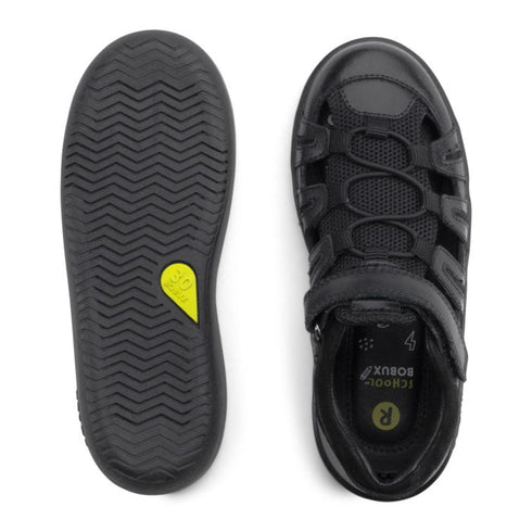 Bobux Kid+ Rova Black School Leather Sandal Closed Toe Clearance