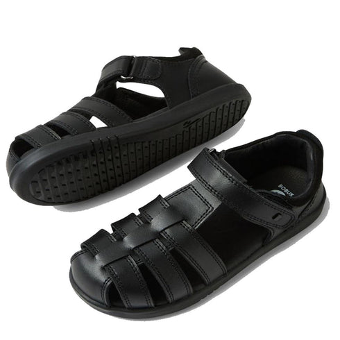 Bobux Kid+ Roam Black School Leather Sandal Closed Toe Junior