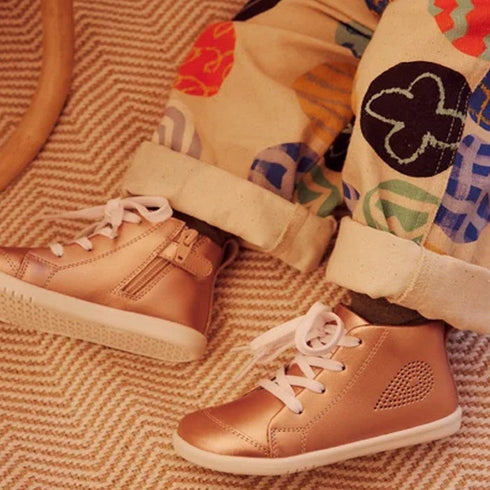 IWalk IW Bobux Alley Oop Boot Leather Todlers Rose Gold Metallic 637113 Clearance