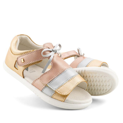 Bobux IW Iwalk Mirror Pale Gold 633433 Girls Open Toed Sandal Clearance