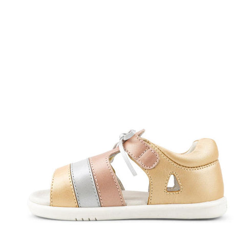 Bobux IW Iwalk Mirror Pale Gold 633433 Girls Open Toed Sandal Clearance