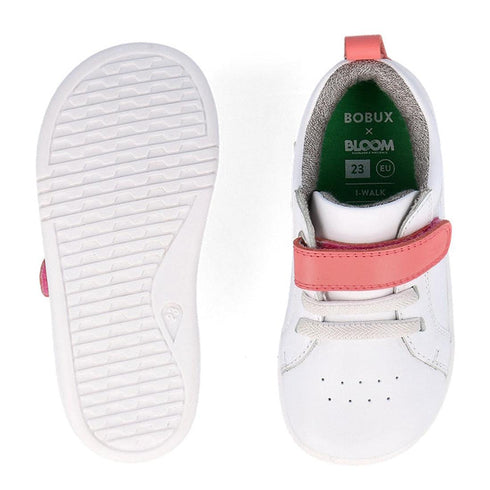 Bobux Kids IWalk IW Pace Sneaker White Coral  650402