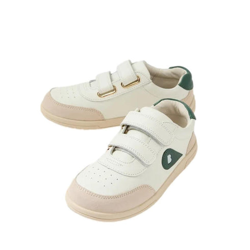 Bobux Kids Plus Junior KP Champ II Sneaker Chalk White Rainforest Green