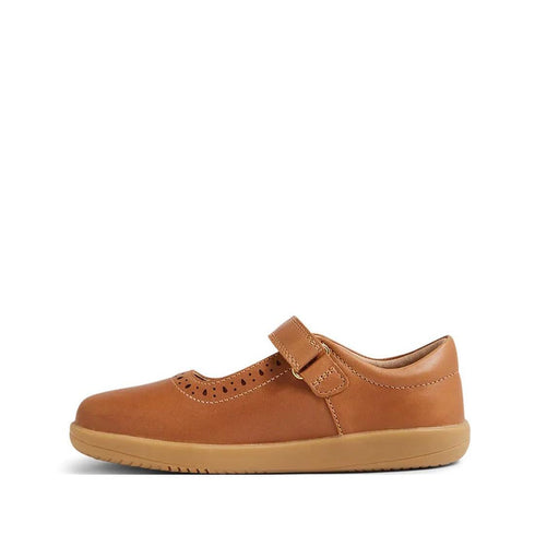 Bobux Kid+ Lola Girls Mary Jane Leather Caramel Tan 852801