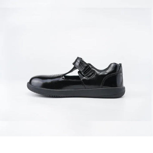 Bobux Kid+ Black School Patent Leather Shoe Brave T-Bar