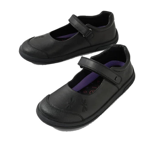 Bobux Kid+ Skipper Black School Leather Mary Jane Shoe