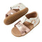 Bobux Step Up SU Haven Star White Rose Gold Leather Sandal