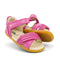 Bobux Step Up Magic Open Toe Leather Toddlers Sandal Bright Pink