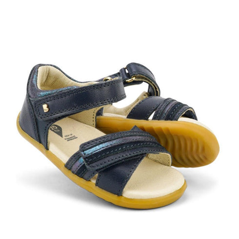 Bobux Step Up Magic Leather Toddlers Sandal Navy with an Open Toe