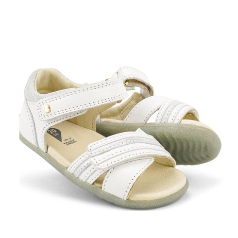 Bobux Step Up Magic Leather Toddlers Open Toe Sandal White