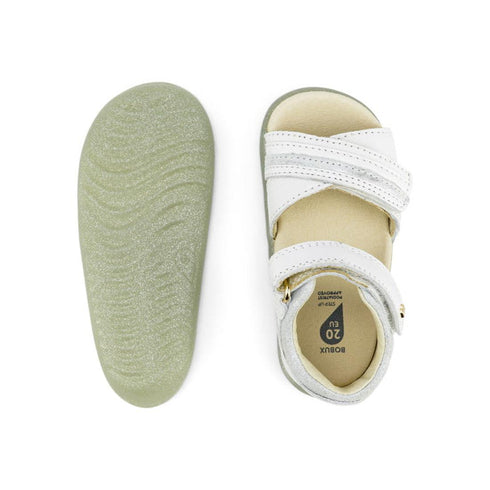 Bobux Step Up Magic Leather Toddlers Open Toe Sandal White