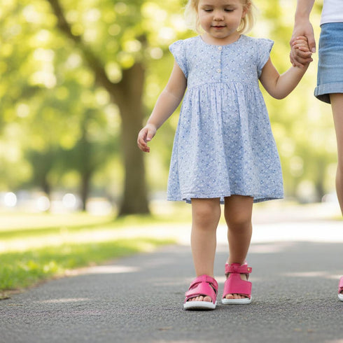 Bobux Step Up Mirror Leather Sandal Guava Bright Pink 727338 CLEARANCE NOT RETURNABLE