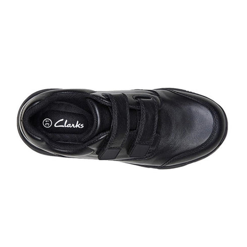Clarks - Approve Kids Black School Shoe Leather with Scuff Resistant Toe