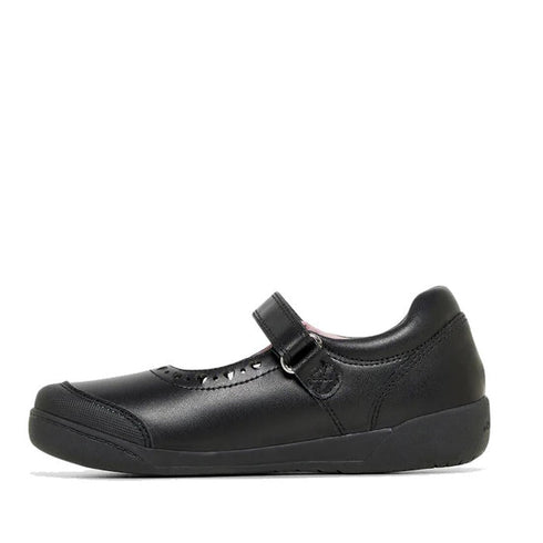 Clarks - Bianca F Fit Wide Width Velcro Leather School Shoes Mary Jane