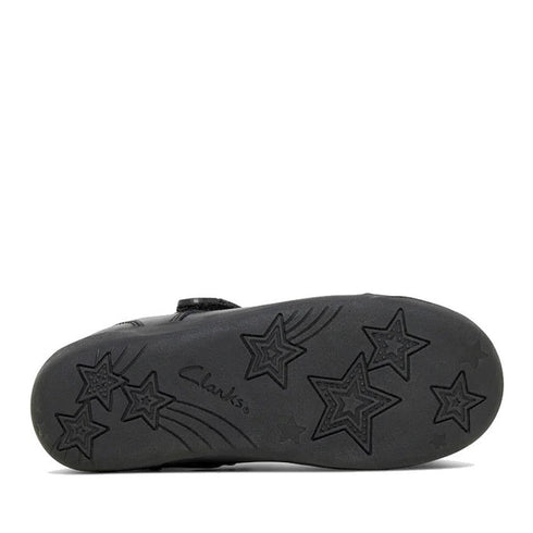 Clarks - Bianca E Fit Average Width Velcro Leather School Shoes Mary Jane