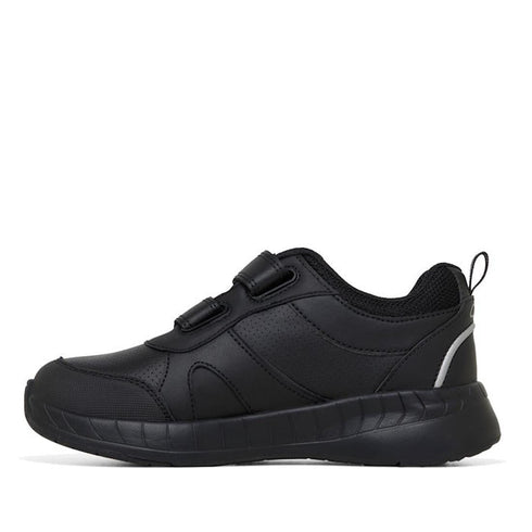 Clarks Kids Hustle Black School Trainer