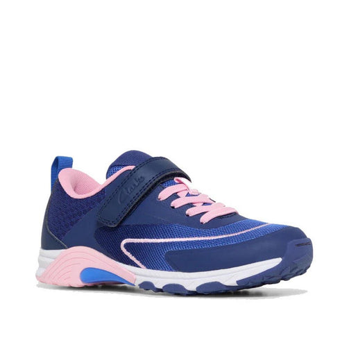 Clarks North Girls Trainer Navy Pink UK Child 13 - UK youth 6