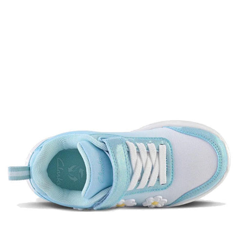 Clarks Alessia Daisy Blue Light Up Trainer