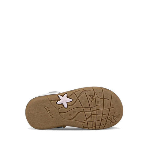 Clarks - Saskia White Toddlers Leather Sandal E Average Width