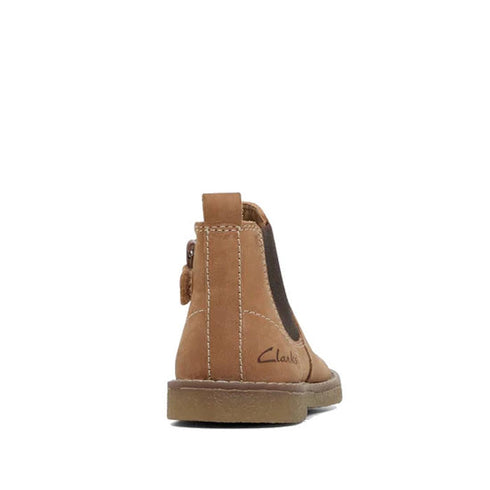 Clarks Chelsea II Jnr Tan Toddlers Leather Boot