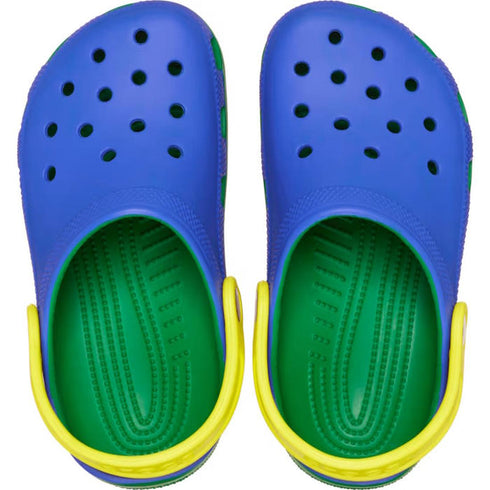 Crocs Kids - Youths Retro Sport Classic Clog K Blue Bolt Green Yellow Sandals