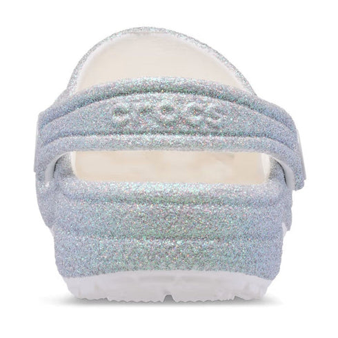 Crocs Kids - Classic Iridescent Glitter Clog White - Junior Youths Sizes