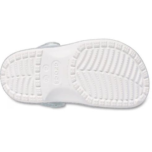 Crocs Kids - Classic Iridescent Glitter Clog White - Junior Youths Sizes