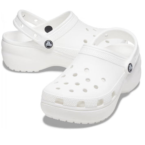Womens Crocs - Classic PLATFORM Clog Adults White CLEARANCE